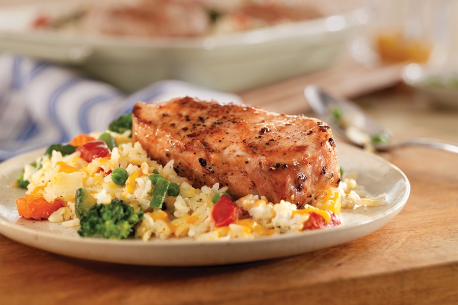 Easy Cheesy Pork Chop and Rice Casserole