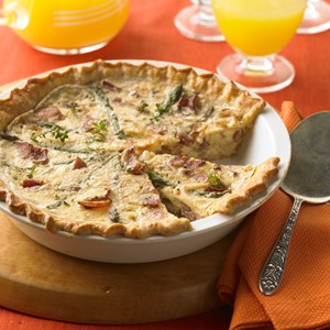 Ham, Bacon, and Caramelized Onion Tart