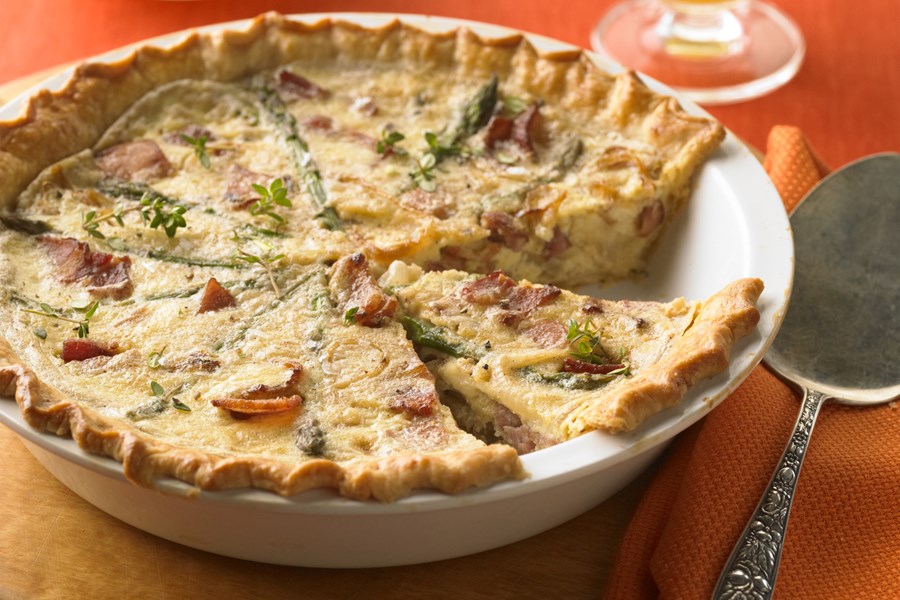 Ham, Bacon, and Caramelized Onion Tart