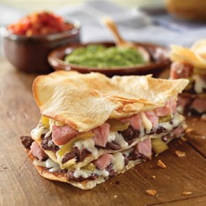 Layered Ham and Cheese Quesadillas