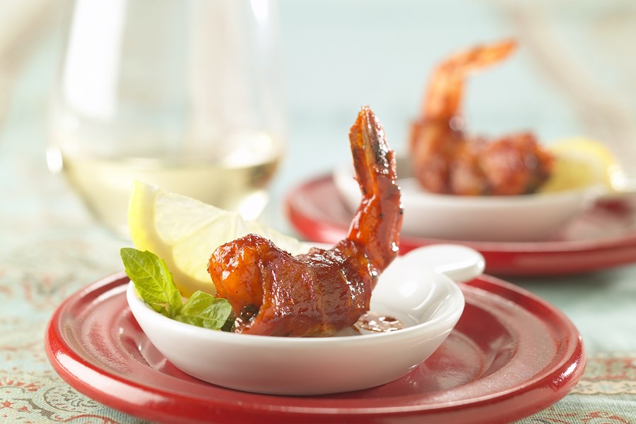 stuffed BBQ Bacon-Wrapped Shrimp 