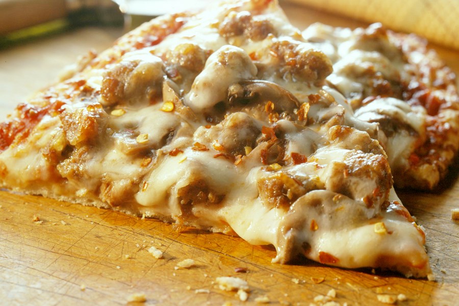 Cheesy Sausage and Mushroom Pizza