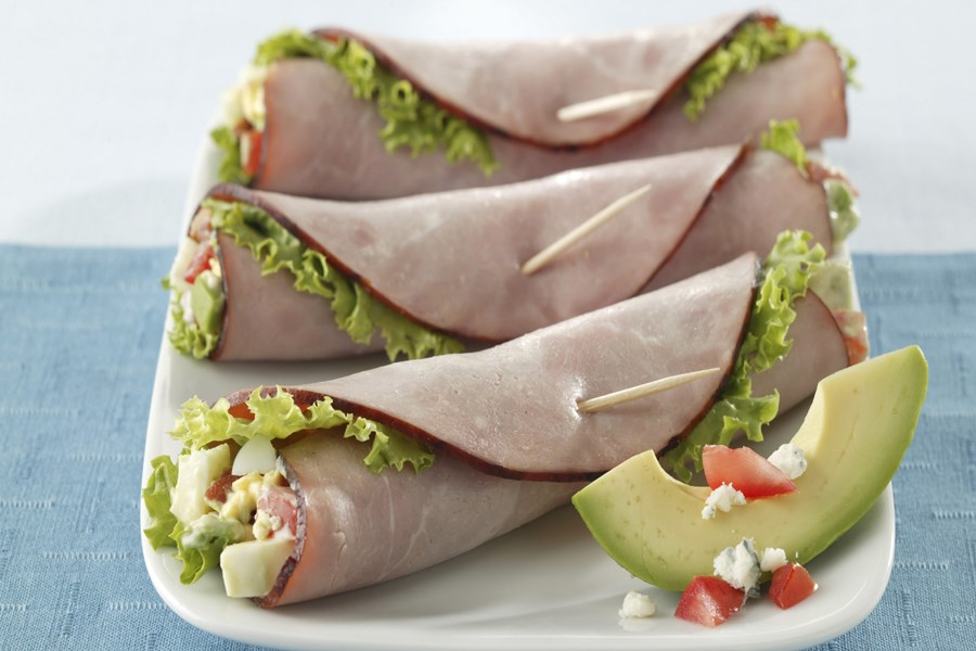 Cobb Salad Ham Roll-ups