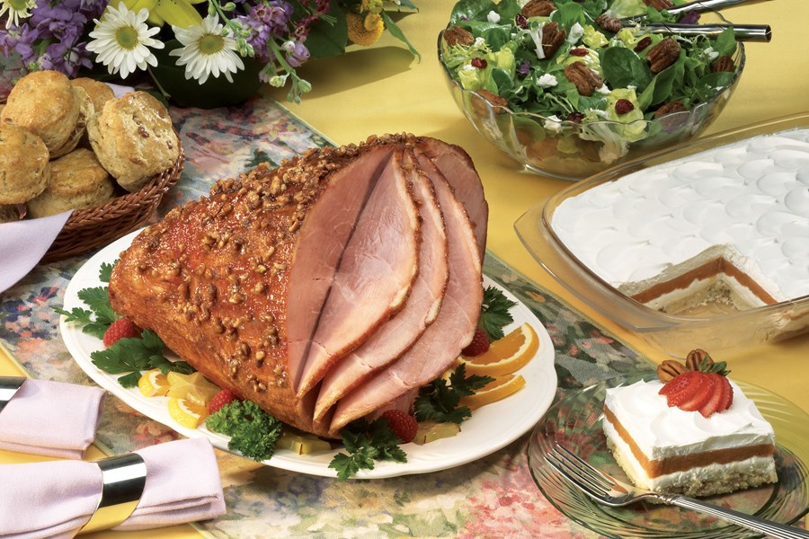 Glazed Ham with Pecan Crust