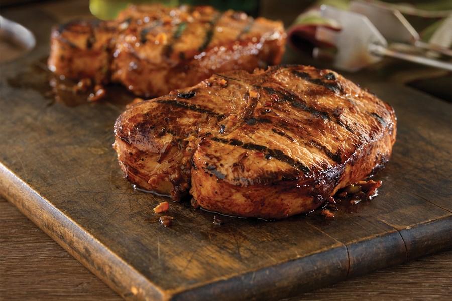 Grilled Bone-in Pork Chops with Hawaiian Marinade