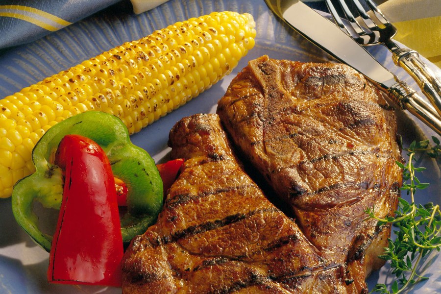 Grilled Honey-Soy Pork Steaks