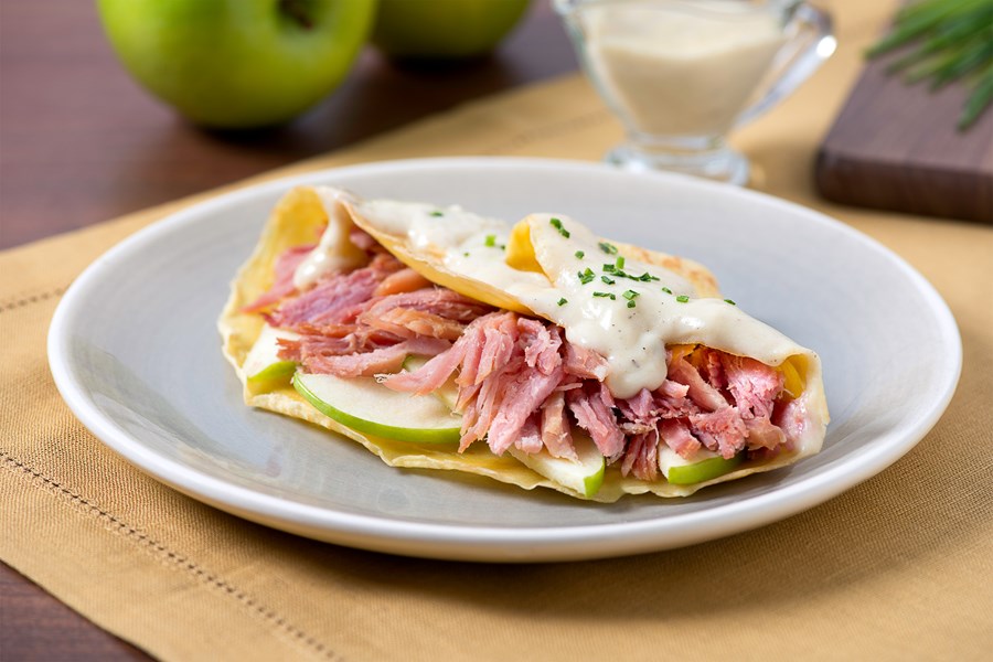Ham, Apple & Cheddar Crepes