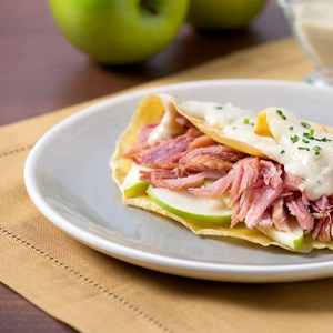 Ham, Apple & Cheddar Crepes