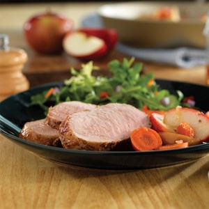 Honey-Ginger Pork with Carrots and Apples