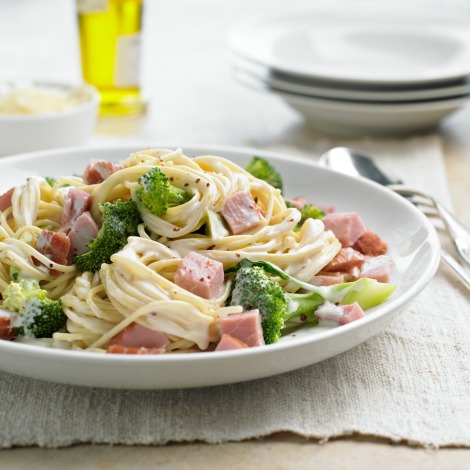 Ham and Spaghetti Alfredo