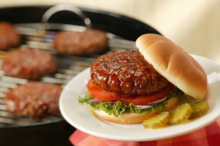 Pork Burgers on Sandwich Buns